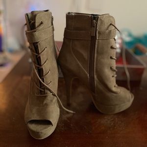 Peep toe ankle heels